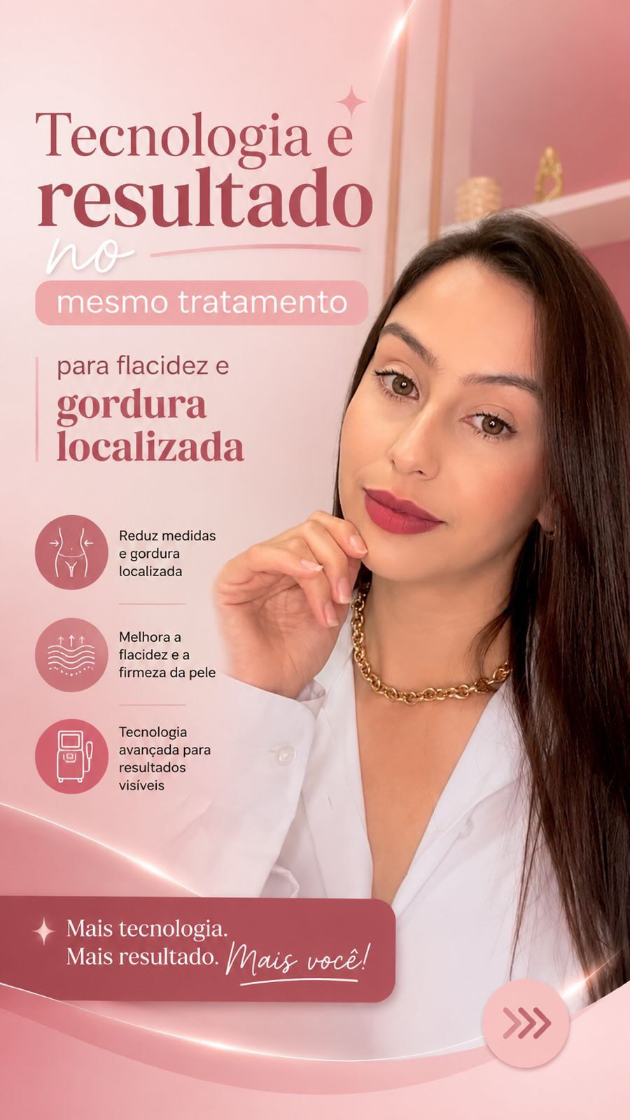 Antes e depois de tratamentos estéticos faciais e corporais em Pouso Alegre